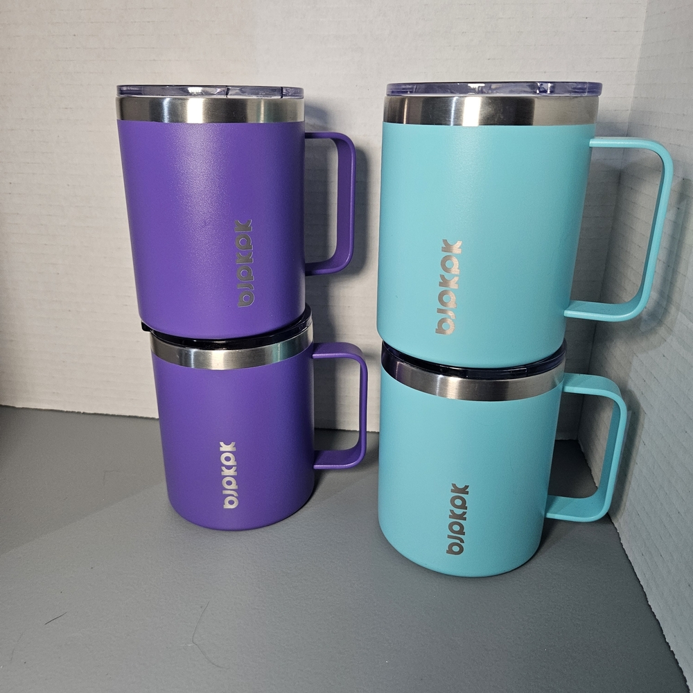 BJPKPK 4pcs Insulated Coffee Mug, 14oz Insulated Tumbler with Lid, Stainless